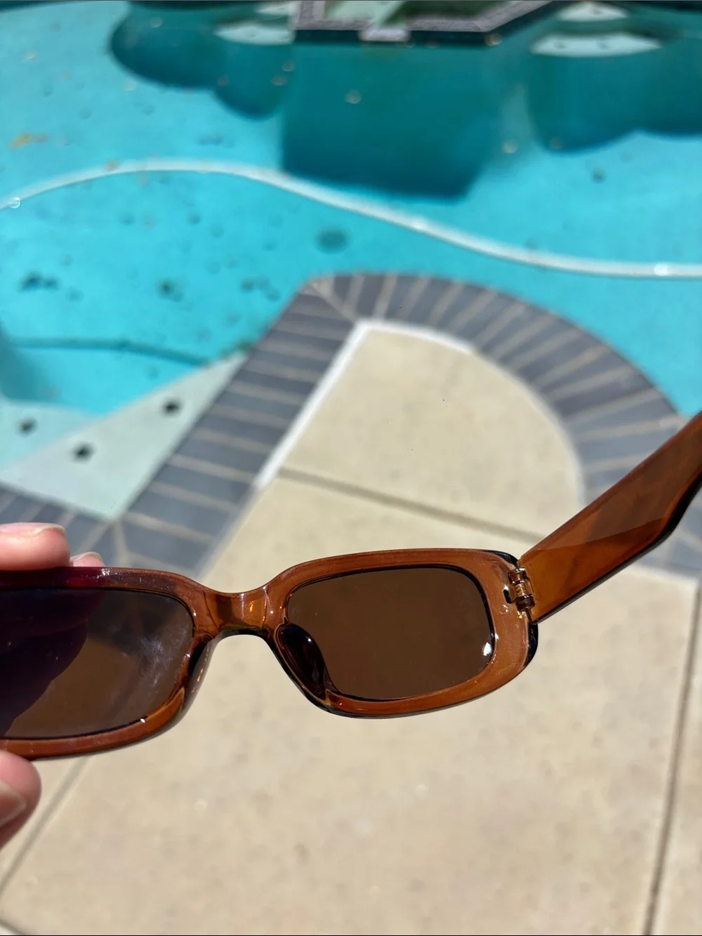 Women’s Rectangular brown Sunglasses - Brown Lenses